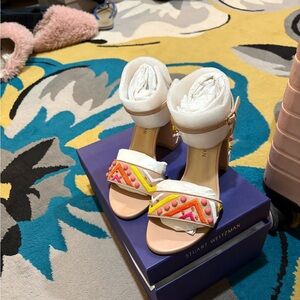 Stuart Weitzman BRAND NEW Pink and Orange Embellished Heels